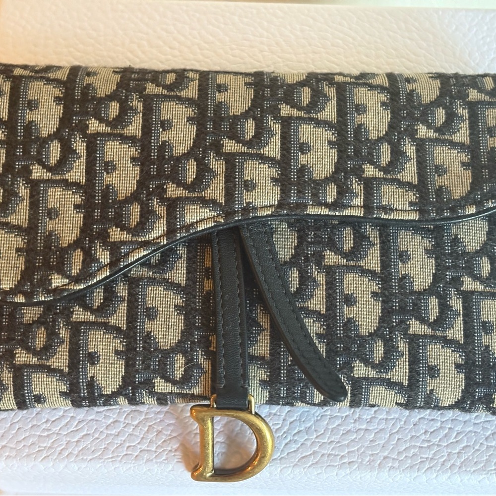 Designer Monogram Clutch in Black and Gold